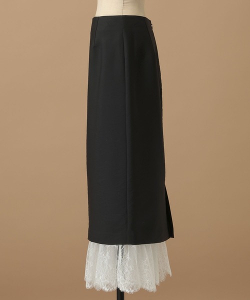 A part by(アパートバイ)の「【セレモニー】C*レースレイヤードタイトスカート(スカート・レディース・ネイビー/ブラック・MEDIUM/SMALL)」の3枚目の写真