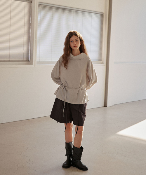 OURO（アウロ）の「RUFFLE STRING PANTS [ CHARCOAL ]（その他パンツ・レディース・その他・FREE）」の2枚目の写真