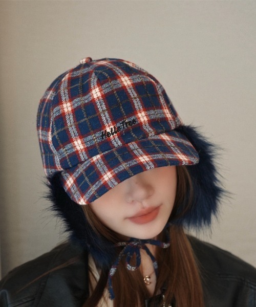 Vipoa（ヴィポア）の「チェック柄フライトキャップ（キャップ・レディース・ネイビー/ベージュ・FREE）」の16枚目の写真