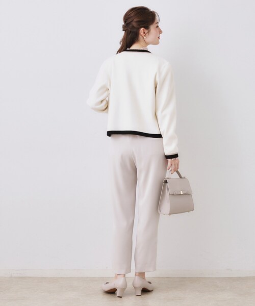 couture brooch(クチュールブローチ)の「【通勤・着映え】配色 総針カーディガン(カーディガン/ボレロ・レディース・ライトブルー/アイボリー/ネイビー・36/38/42)」の11枚目の写真