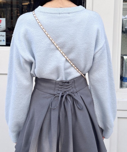 INGNI（イング）の「リボン×ビジューもちもちニット（ニット/セーター・レディース・サックスブルー/ブラック/オフホワイト/ピンク・M）」の15枚目の写真