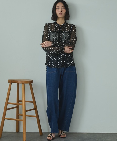 Doux archives（ドゥアルシーヴ）の「フラワー刺繍シアーブラウス（シャツ/ブラウス・レディース・ブラック/オフホワイト・FREE）」の19枚目の写真