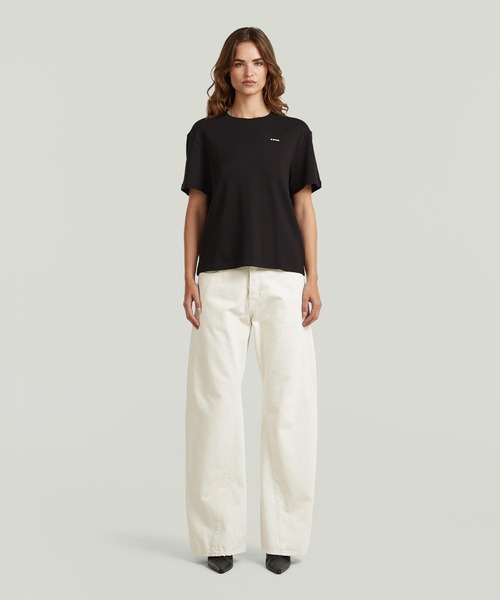 G-STAR（ジースター）の「Logo T-Shirt/テープディテールロゴTシャツ/ワンポイント（Tシャツ/カットソー・レディース・ダークブラック・SMALL/X-SMALL）」の2枚目の写真