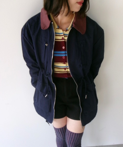 SANSeLF(サンセルフ)の「【SANSeLF】ドローコードジップジャケット saw25a073(その他アウター・レディース・ネイビー・FREE)」の3枚目の写真