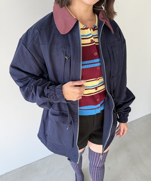 SANSeLF(サンセルフ)の「【SANSeLF】ドローコードジップジャケット saw25a073(その他アウター・レディース・ネイビー・FREE)」の6枚目の写真