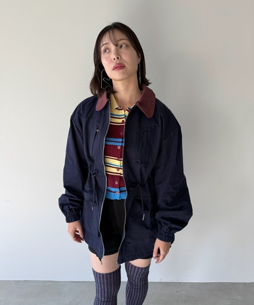 SANSeLF(サンセルフ)の「【SANSeLF】ドローコードジップジャケット saw25a073(その他アウター・レディース・ネイビー・FREE)」の5枚目の写真