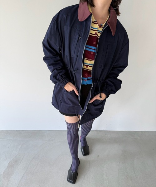 SANSeLF(サンセルフ)の「【SANSeLF】ドローコードジップジャケット saw25a073(その他アウター・レディース・ネイビー・FREE)」の7枚目の写真