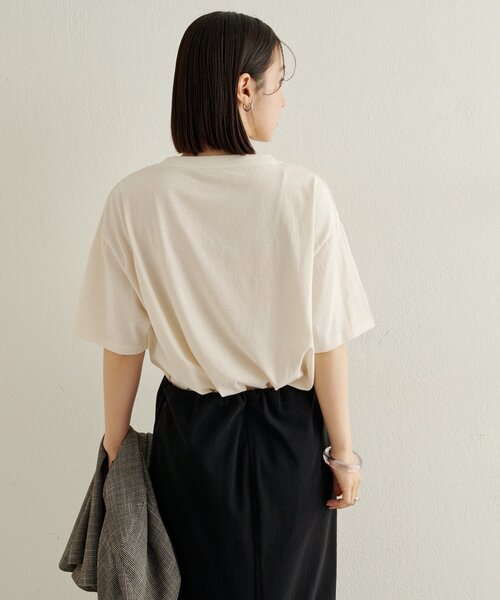 Omekashi（オメカシ）の「ロゴT（Tシャツ/カットソー・レディース・オフホワイト/ブラック・FREE）」の7枚目の写真