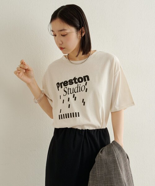 Omekashi（オメカシ）の「ロゴT（Tシャツ/カットソー・レディース・オフホワイト/ブラック・FREE）」の8枚目の写真