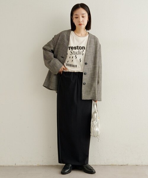 Omekashi（オメカシ）の「ロゴT（Tシャツ/カットソー・レディース・オフホワイト/ブラック・FREE）」の11枚目の写真