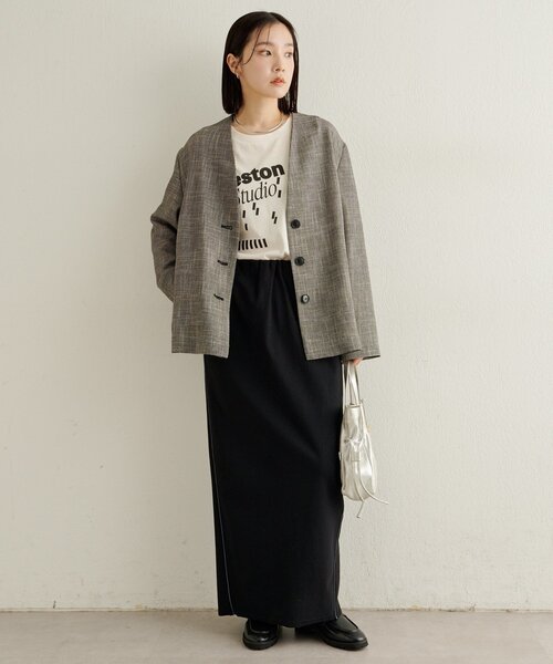 Omekashi（オメカシ）の「ロゴT（Tシャツ/カットソー・レディース・オフホワイト/ブラック・FREE）」の14枚目の写真