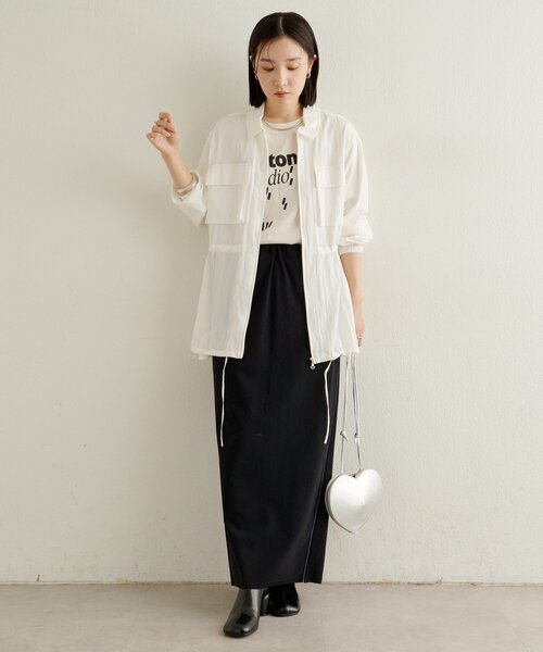 Omekashi（オメカシ）の「ロゴT（Tシャツ/カットソー・レディース・オフホワイト/ブラック・FREE）」の17枚目の写真