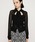 SLY�i�X���C�j�́uTIE RIBBON KNIT TOPS �^�C���{�� �j�b�g �g�b�v�X �t���i�j�b�g/�Z�[�^�[�j�v�b�u���b�N
