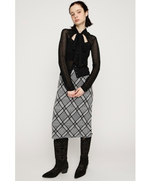 SLY(スライ)の「TIE RIBBON KNIT TOPS タイリボン ニット トップス 春服(ニット/セーター・レディース・ブラック/レッド/ブラウン・FREE)」の5枚目の写真
