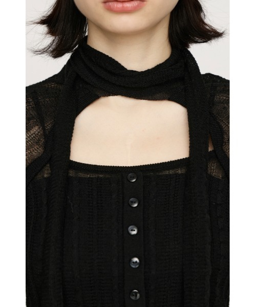 SLY(スライ)の「TIE RIBBON KNIT TOPS タイリボン ニット トップス 春服(ニット/セーター・レディース・ブラック/レッド/ブラウン・FREE)」の9枚目の写真