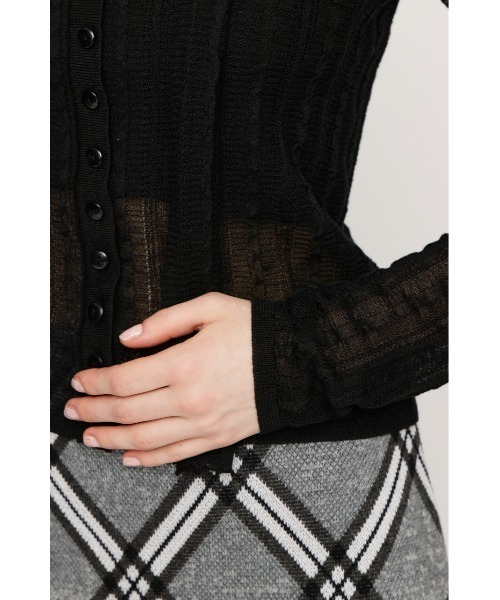 SLY(スライ)の「TIE RIBBON KNIT TOPS タイリボン ニット トップス 春服(ニット/セーター・レディース・ブラック/レッド/ブラウン・FREE)」の10枚目の写真