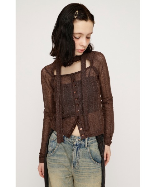 SLY(スライ)の「TIE RIBBON KNIT TOPS タイリボン ニット トップス 春服(ニット/セーター・レディース・ブラック/レッド/ブラウン・FREE)」の11枚目の写真