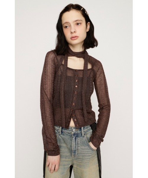SLY(スライ)の「TIE RIBBON KNIT TOPS タイリボン ニット トップス 春服(ニット/セーター・レディース・ブラック/レッド/ブラウン・FREE)」の13枚目の写真