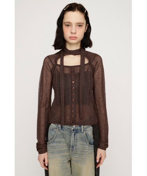 SLY(スライ)の「TIE RIBBON KNIT TOPS タイリボン ニット トップス 春服(ニット/セーター・レディース・ブラック/レッド/ブラウン・FREE)」の14枚目の写真