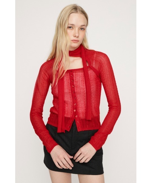 SLY(スライ)の「TIE RIBBON KNIT TOPS タイリボン ニット トップス 春服(ニット/セーター・レディース・ブラック/レッド/ブラウン・FREE)」の19枚目の写真