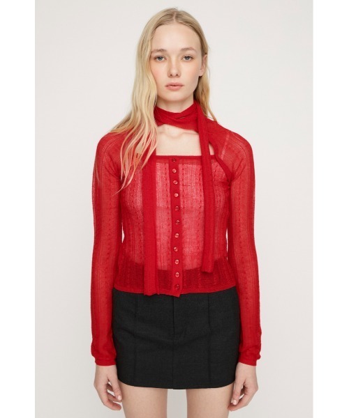 SLY(スライ)の「TIE RIBBON KNIT TOPS タイリボン ニット トップス 春服(ニット/セーター・レディース・ブラック/レッド/ブラウン・FREE)」の21枚目の写真