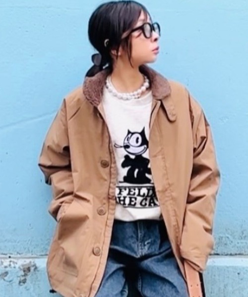 VENCEEXCHANGE（ヴァンスエクスチェンジ）の「襟ボアN-1デッキジャケット（ミリタリージャケット・メンズ・ベージュ/ネイビー/カーキ・LL/L/M）」の2枚目の写真