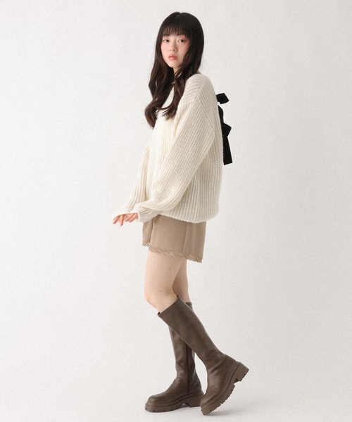 Heather(ヘザー)の「ベロアリボンチュニックニット 636824(ニット/セーター・レディース・ピンク/アイボリー/グレー・FREE)」の20枚目の写真