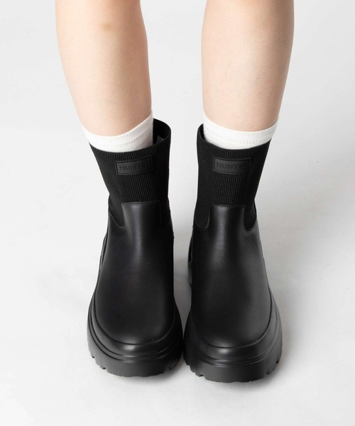 HUNTER（ハンター）の「HUNTER EXPLORER CHELSEA FLATFORM BOOT ハンター エクスプローラー チェルシー レインブーツ（レインシューズ・レディース・ブラック・5/6/4）」の9枚目の写真