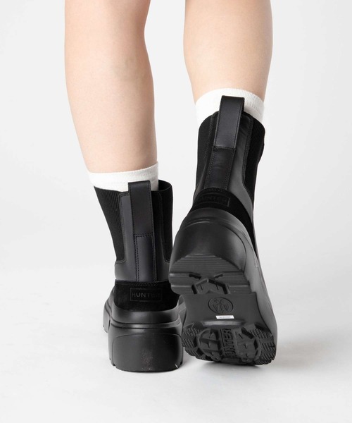HUNTER（ハンター）の「HUNTER EXPLORER CHELSEA FLATFORM BOOT ハンター エクスプローラー チェルシー レインブーツ（レインシューズ・レディース・ブラック・5/6/4）」の11枚目の写真