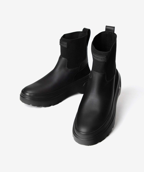 HUNTER（ハンター）の「HUNTER EXPLORER CHELSEA FLATFORM BOOT ハンター エクスプローラー チェルシー レインブーツ（レインシューズ・レディース・ブラック・5/6/4）」の12枚目の写真