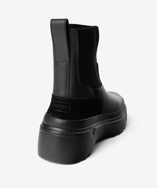 HUNTER（ハンター）の「HUNTER EXPLORER CHELSEA FLATFORM BOOT ハンター エクスプローラー チェルシー レインブーツ（レインシューズ・レディース・ブラック・5/6/4）」の4枚目の写真