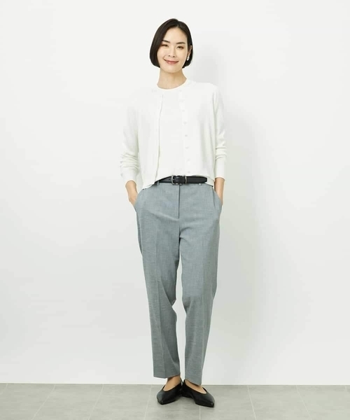 MICHEL KLEIN（ミッシェル・クラン）の「[アンサンブル対応]コンパクトニットプルオーバー（ニット/セーター・レディース・ライラック/ホワイト/ネイビー・38）」の12枚目の写真