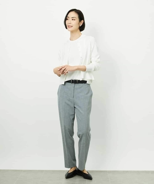 MICHEL KLEIN（ミッシェル・クラン）の「[アンサンブル対応]コンパクトニットプルオーバー（ニット/セーター・レディース・ライラック/ホワイト/ネイビー・38）」の13枚目の写真