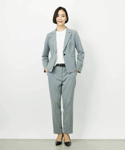 MICHEL KLEIN（ミッシェル・クラン）の「[アンサンブル対応]コンパクトニットプルオーバー（ニット/セーター・レディース・ライラック/ホワイト/ネイビー・38）」の17枚目の写真