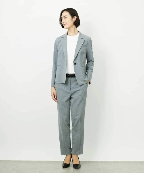 MICHEL KLEIN（ミッシェル・クラン）の「[アンサンブル対応]コンパクトニットプルオーバー（ニット/セーター・レディース・ライラック/ホワイト/ネイビー・38）」の18枚目の写真