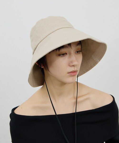 GALLARDAGALANTE（ガリャルダガランテ）の「ワイドブリムハット（ハット・レディース・ベージュ/ブラック・FREE）」の6枚目の写真