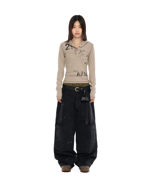 AAKAM（アーカム）の「Painted Military Cargo Pants (Black)（その他パンツ・レディース・その他・1/2）」の4枚目の写真
