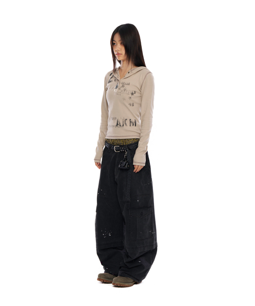 AAKAM（アーカム）の「Painted Military Cargo Pants (Black)（その他パンツ・レディース・その他・1/2）」の3枚目の写真