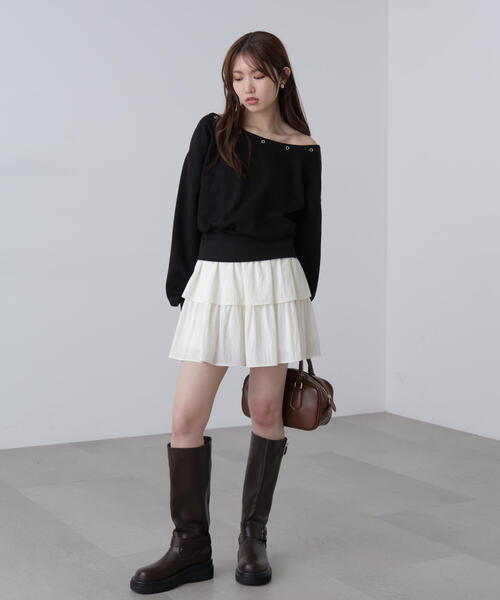 FREE'S MART（フリーズマート）の「◆ハトメオフショルスウェット（スウェット・レディース・ブラウン/ブラック/グレー・FREE）」の9枚目の写真