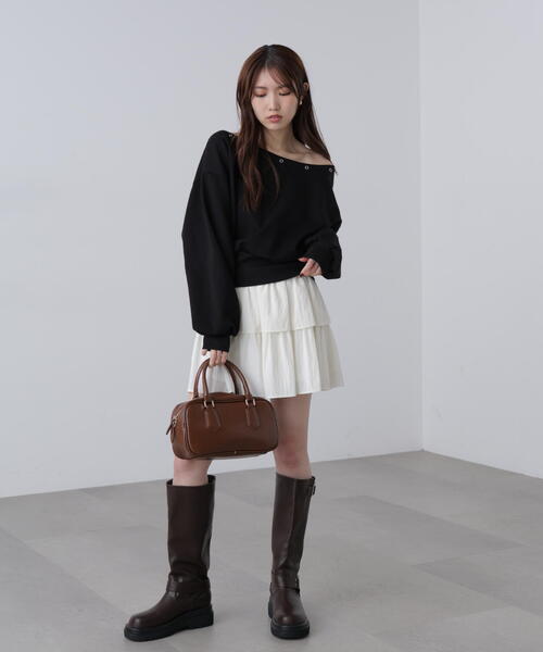 FREE'S MART（フリーズマート）の「◆ハトメオフショルスウェット（スウェット・レディース・ブラウン/ブラック/グレー・FREE）」の10枚目の写真