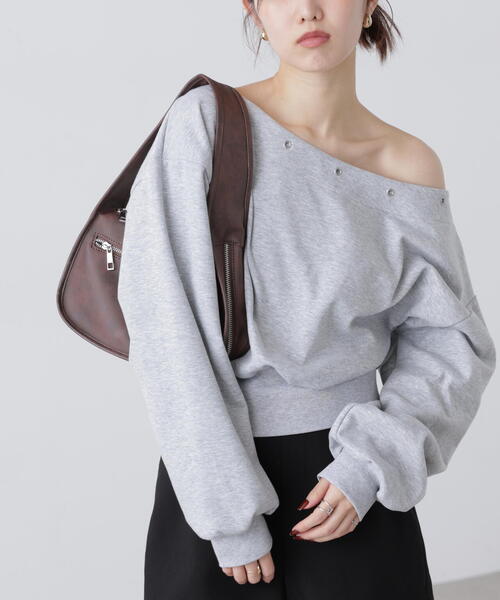 FREE'S MART（フリーズマート）の「◆ハトメオフショルスウェット（スウェット・レディース・ブラウン/ブラック/グレー・FREE）」の14枚目の写真