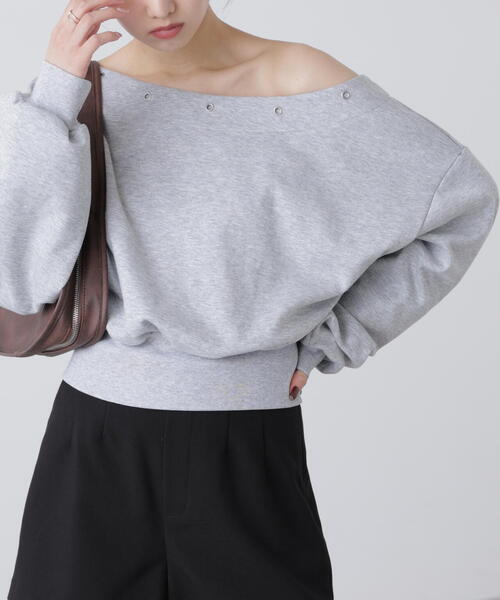 FREE'S MART（フリーズマート）の「◆ハトメオフショルスウェット（スウェット・レディース・ブラウン/ブラック/グレー・FREE）」の15枚目の写真