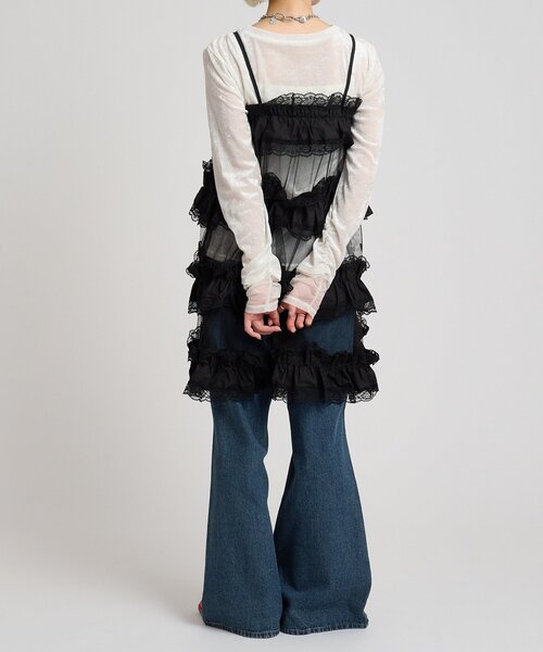 w closet（ダブルクローゼット）の「レースティアードミニキャミワンピ（シャツ/ブラウス・レディース・オフホワイト/ブラック/チャコールグレー・FREE）」の22枚目の写真