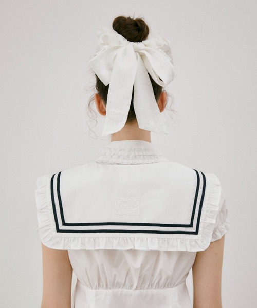 idem(イデム)の「idem frill sailor collar / セーラーカラー付け襟(付け襟・レディース・ホワイト/ネイビー・FREE)」の2枚目の写真