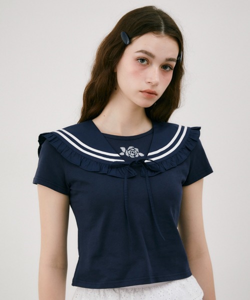 idem(イデム)の「idem frill sailor collar / セーラーカラー付け襟(付け襟・レディース・ホワイト/ネイビー・FREE)」の20枚目の写真