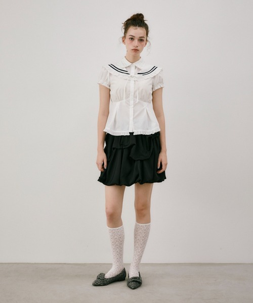 idem(イデム)の「idem frill sailor collar / セーラーカラー付け襟(付け襟・レディース・ホワイト/ネイビー・FREE)」の12枚目の写真