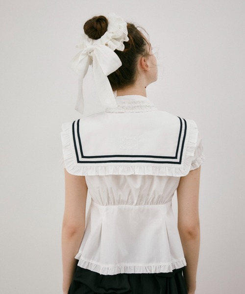 idem(イデム)の「idem frill sailor collar / セーラーカラー付け襟(付け襟・レディース・ホワイト/ネイビー・FREE)」の3枚目の写真