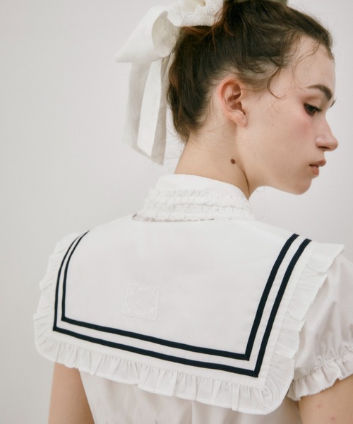 idem(イデム)の「idem frill sailor collar / セーラーカラー付け襟(付け襟・レディース・ホワイト/ネイビー・FREE)」の4枚目の写真