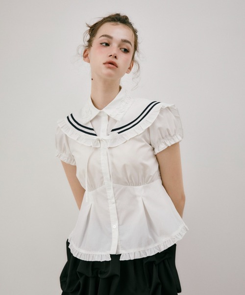 idem(イデム)の「idem frill sailor collar / セーラーカラー付け襟(付け襟・レディース・ホワイト/ネイビー・FREE)」の5枚目の写真