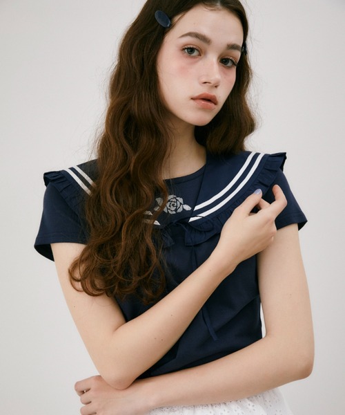 idem(イデム)の「idem frill sailor collar / セーラーカラー付け襟(付け襟・レディース・ホワイト/ネイビー・FREE)」の18枚目の写真